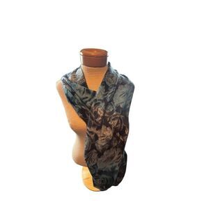 V Fraas Floral Infinity Scarf 100% Acrylic Made In Germany